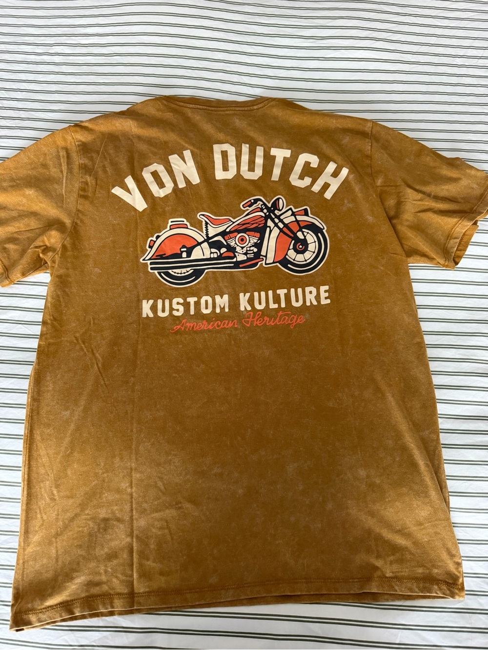 Von Dutch Brown Short-Sleeve Kustom Kulture Motorcycle Tee